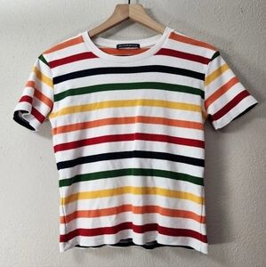 Brandy Melville Multicolor Striped Short Sleeve Tee